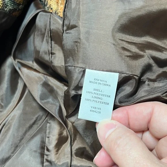 Coldwater Creek Animal Print Blazer Jacket Womens Size 10 Brown Orange - Picture 4 of 9